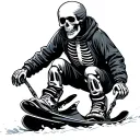 Skeleton Snowboarding tattoo design idea