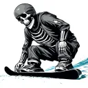 Skeleton Snowboarding tattoo design idea
