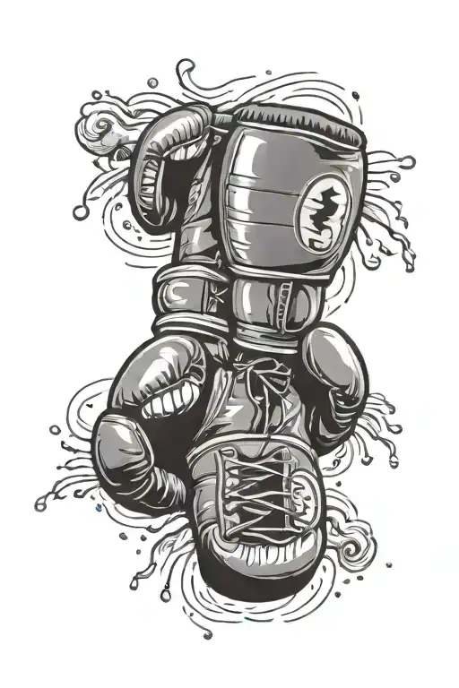 boxing surrounded my rain tattoo design idea