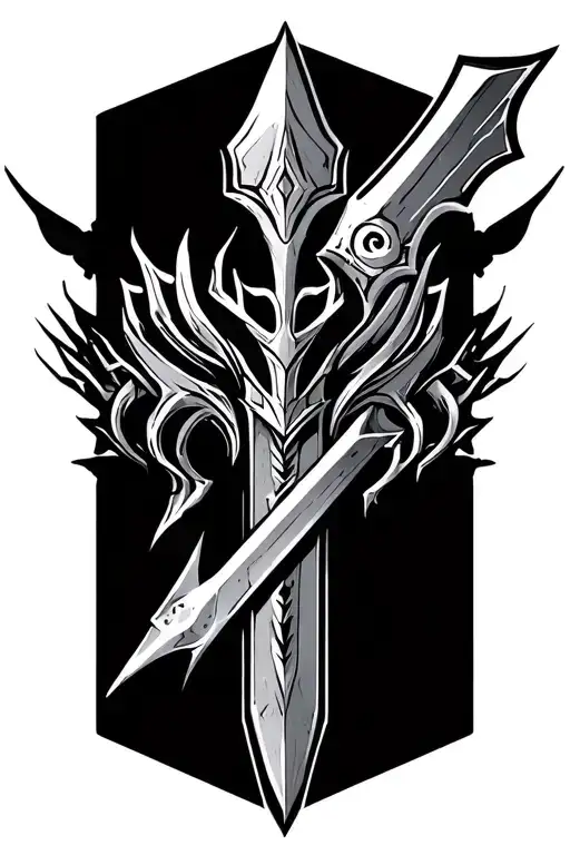 Doom Eternal crucible blade tattoo design idea