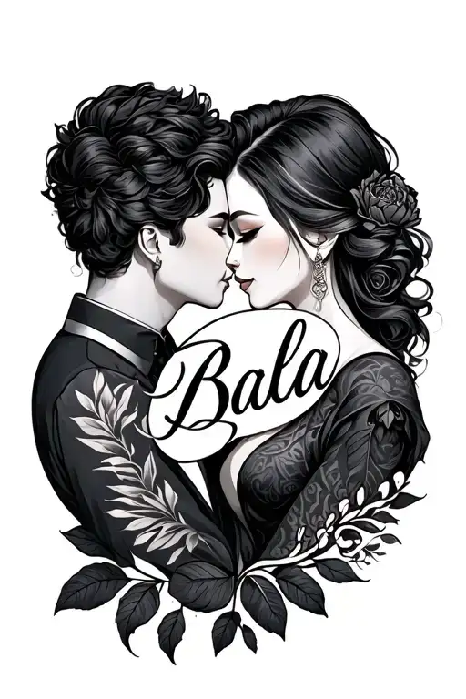 "Bala" couple's tattoos style tattoo design idea