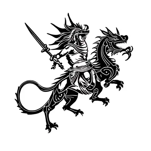 Saint George killing the dragon tattoo design idea