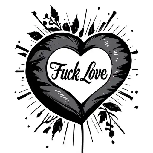 Fuck Love tattoo design idea