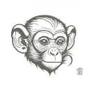 Baby Monkey Head tattoo design idea