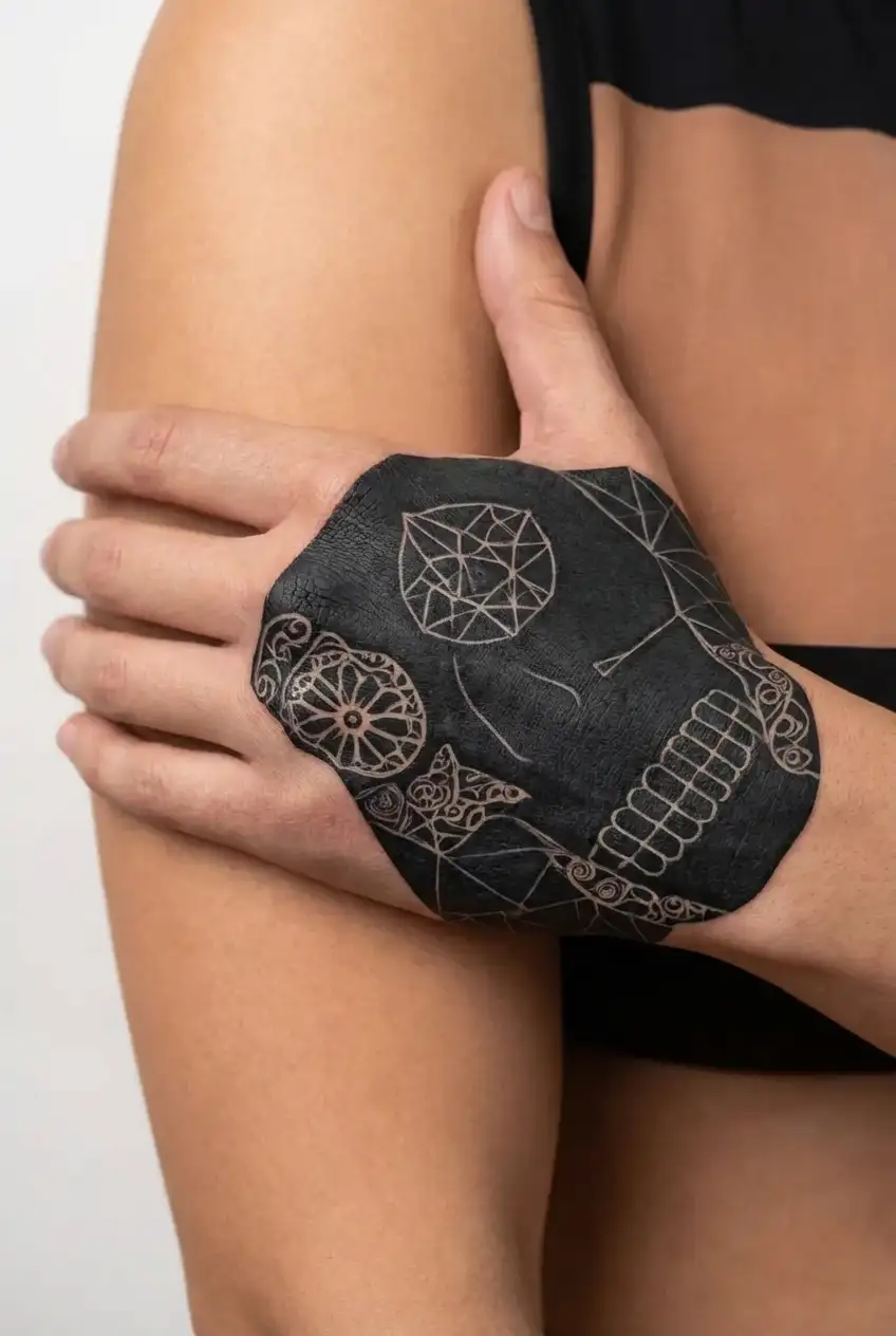 sugar-skull tattoo design idea