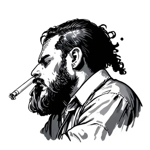 workaholic with mental struggle and depressed acting like cigarettes keep him okay tattoo design idea