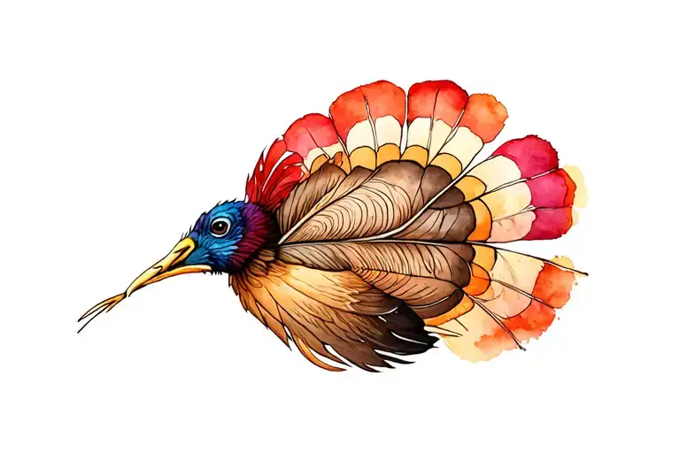 turkey feather with the words tattoo design idea