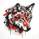 geometric wolf tattoo design idea