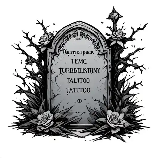 tombstone with DMC tattoo design idea