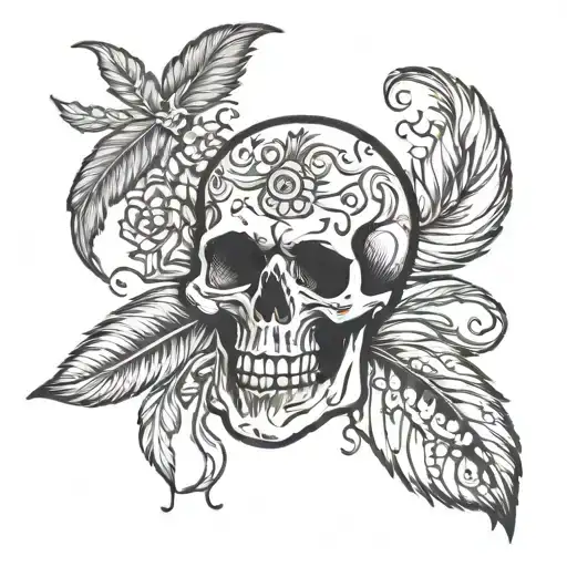 corpse joy with feathers  tattoo design idea