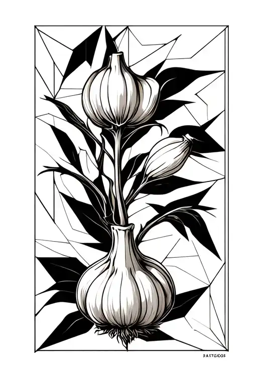 garlic bulbs lit tattoo design idea