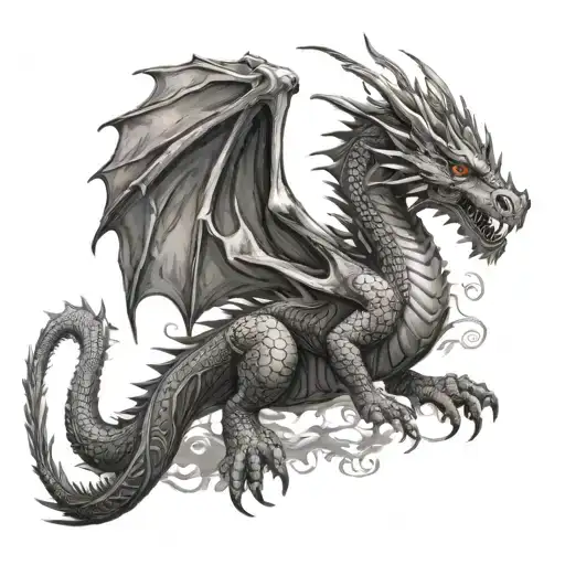 I want a dragon tattoo that wraps around my entire arm, with its head at the bottom and its tail going over my shoulder, not to tattoo design idea