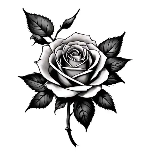 Rose Female Erotic tattoo design idea