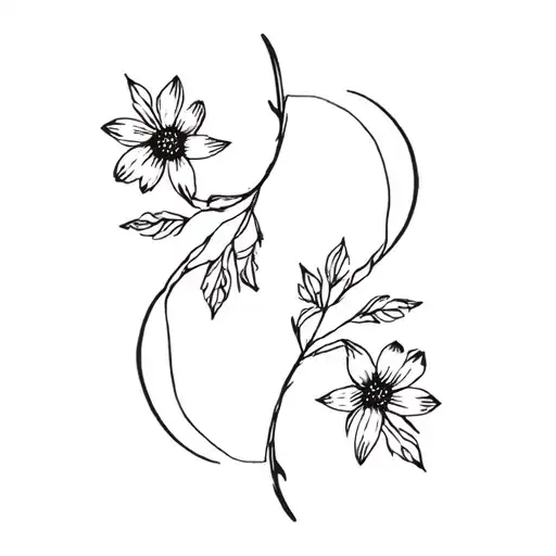 Symbol for breaking the cycle, flowers tattoo design idea