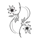 Symbol for breaking the cycle, flowers tattoo design idea