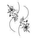 Symbol for breaking the cycle, flowers tattoo design idea