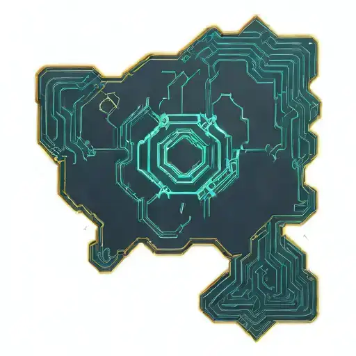 top down island topography map tattoo design idea