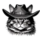 Cat with cowboy hat tattoo design idea
