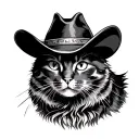 Cat with cowboy hat tattoo design idea