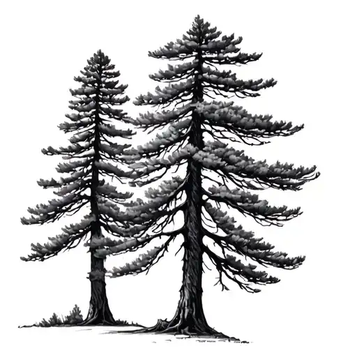 ponderosa pine tree tattoo design idea