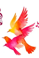 3 birds music notes compass tattoo design idea