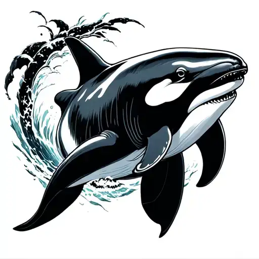 killer whale in sigilism style tattoo tattoo design idea