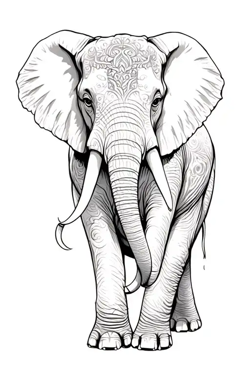 elephant tattoo design idea