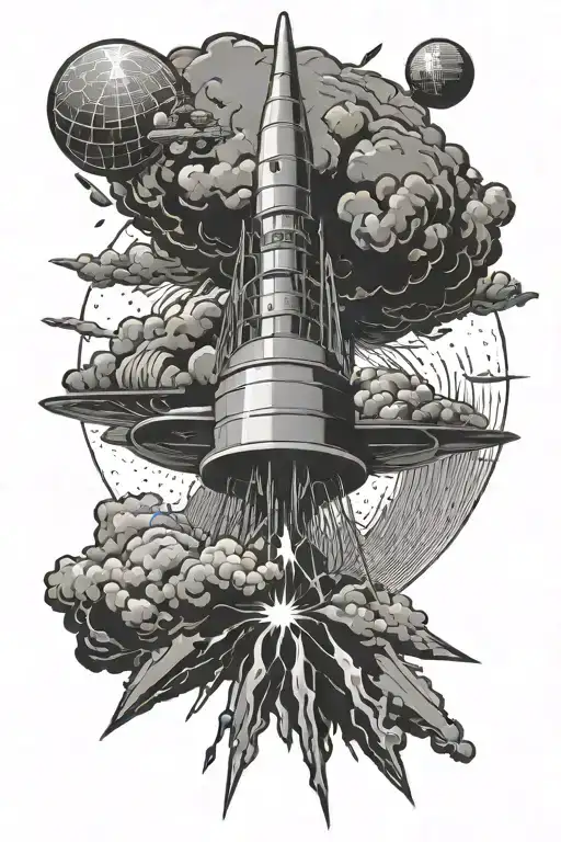 atomic bomb  with space above tattoo design idea