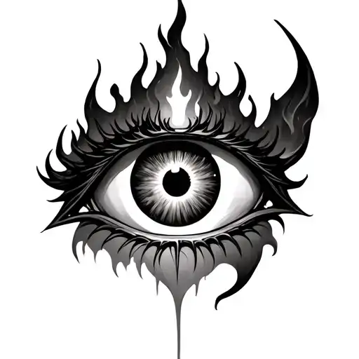 Tattoo: Shoulder Cap → Eye of Sauron, fiery iris with Barad-dûr spires. tattoo design idea