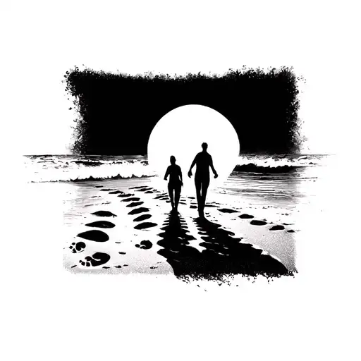 Footprints In The Sand tattoo design idea