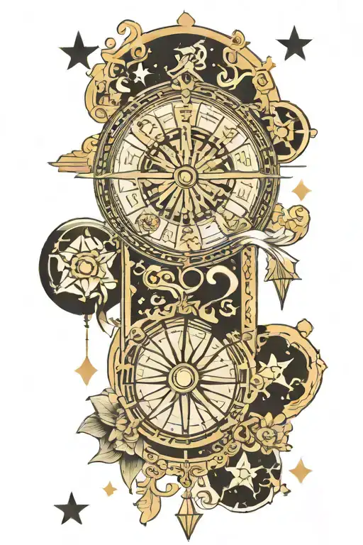 Tarot the wheel of Fortune tattoo design idea