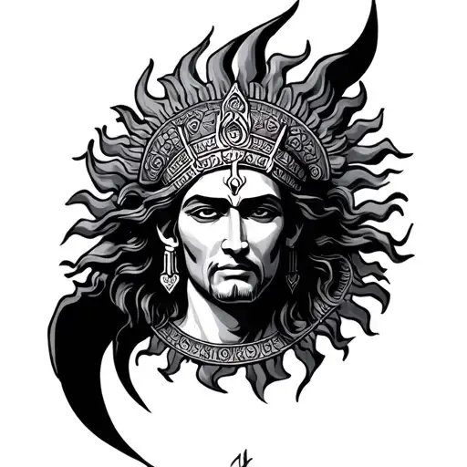 masculine Ra sun god tattoo tattoo design idea