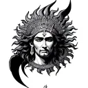 masculine Ra sun god tattoo tattoo design idea
