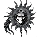 masculine Ra sun god tattoo tattoo design idea