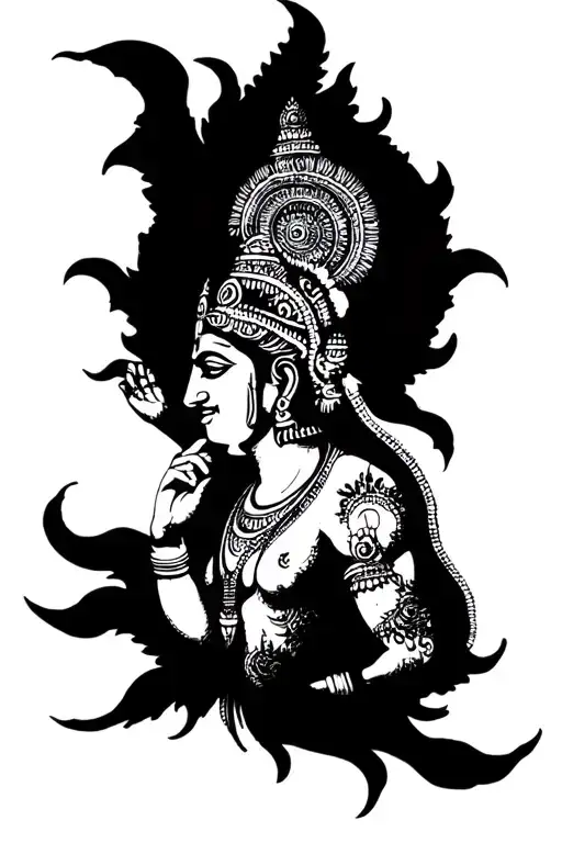 Lord vishnu in all dasha avatar by there life story tattoo design idea