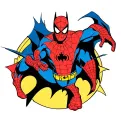 Make an image good for a tattoo. Has 4 super logos   Spider-Man, 1990s Batman the Animated series Batman,  1980s Teenage tattoo design idea