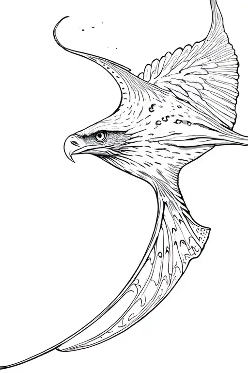 eagle spotted ray gracefully swimming tattoo design idea