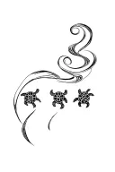 Sugar skull turtles in a line swirling up to a bigger turtle, about 4-5 of them and they all have sugar skull shells. Ma tattoo design idea