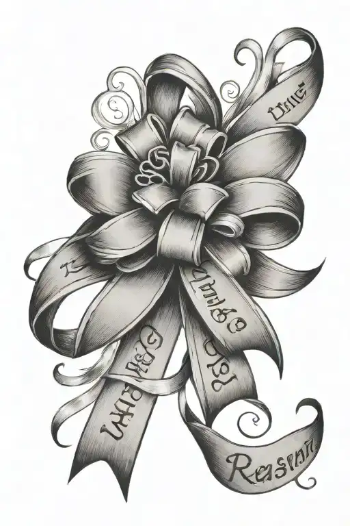 quote that says " everything happens for a reason" with a bow tattoo design idea