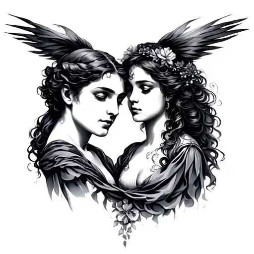 Eurydice And Orpheus tattoo design idea