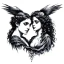 Eurydice And Orpheus tattoo design idea