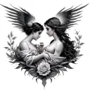 Eurydice And Orpheus tattoo design idea