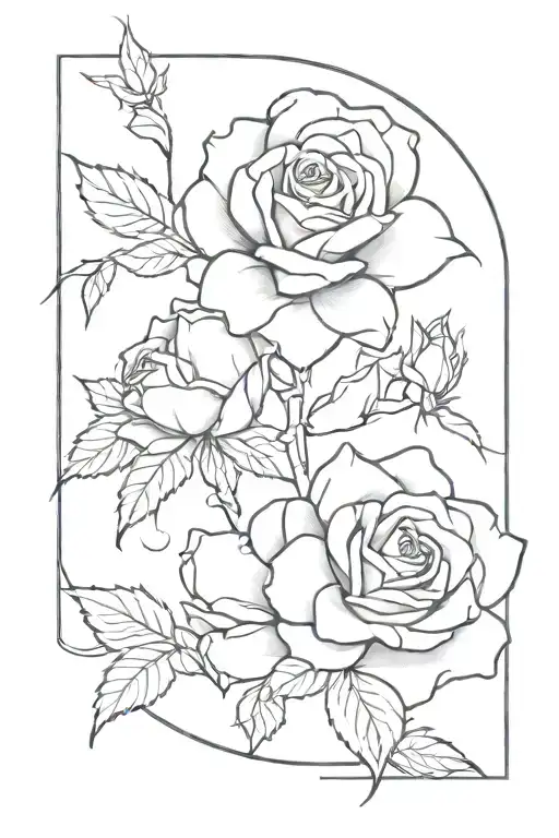 Sketch you can try to draw a sleeve of roses, and a web, and one spider, just so that it is not too sketched, tattoo design idea