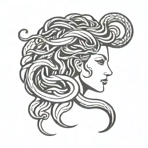 medusa face snake hair tattoo design idea