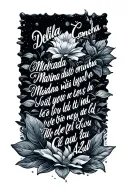Delicada Marina Concha with a Sutile Subtle Lyrics of Céu Azul tattoo design idea
