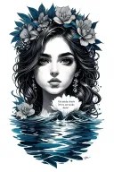 Delicada Marina Concha with a Sutile Subtle Lyrics of Céu Azul tattoo design idea