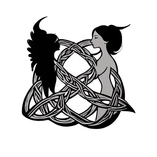 father daughter celtic knot tattoo design idea