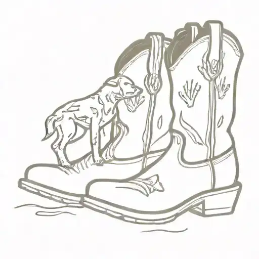 cards cowboy boots tractor dog tattoo design idea