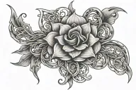 flower plus a witch's knot tattoo design idea