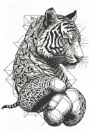 tiger, boxing gloves, fierce tattoo design idea